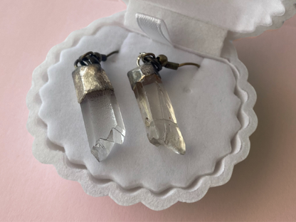 Clear Quartz Rocky Earring