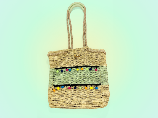 Beach Party Pom-Pom Tote